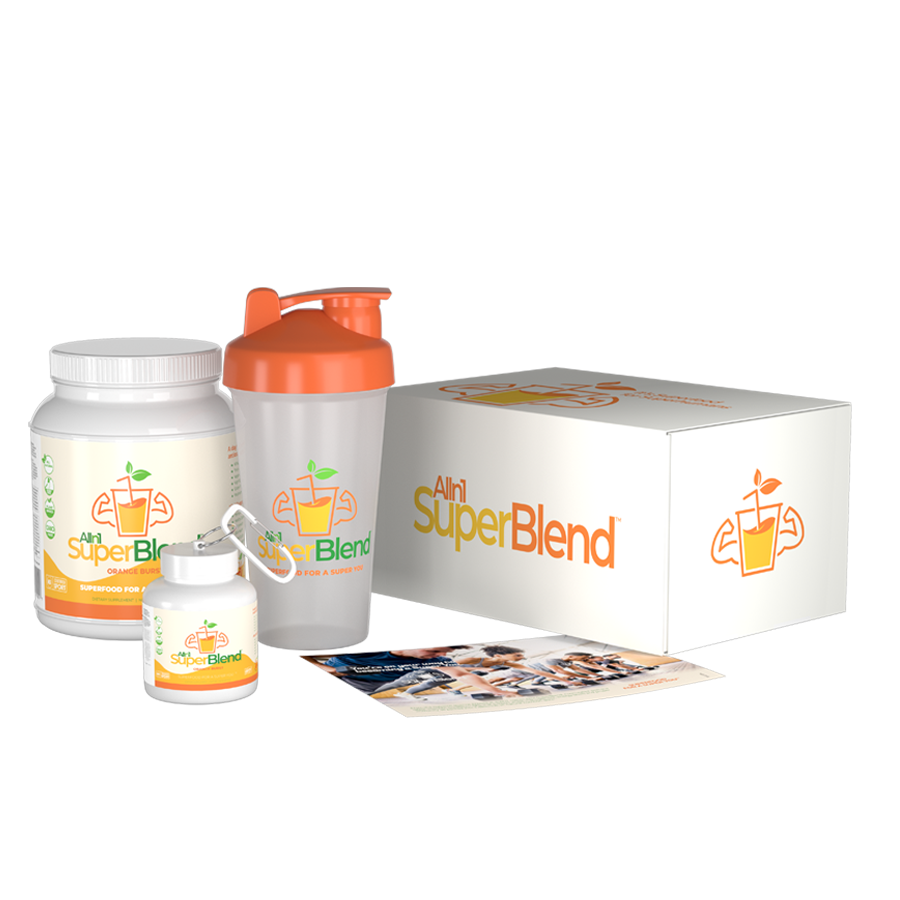 Alln1 SuperBlend Starter Kit with 28 oz. shaker & travel bottle keychain
